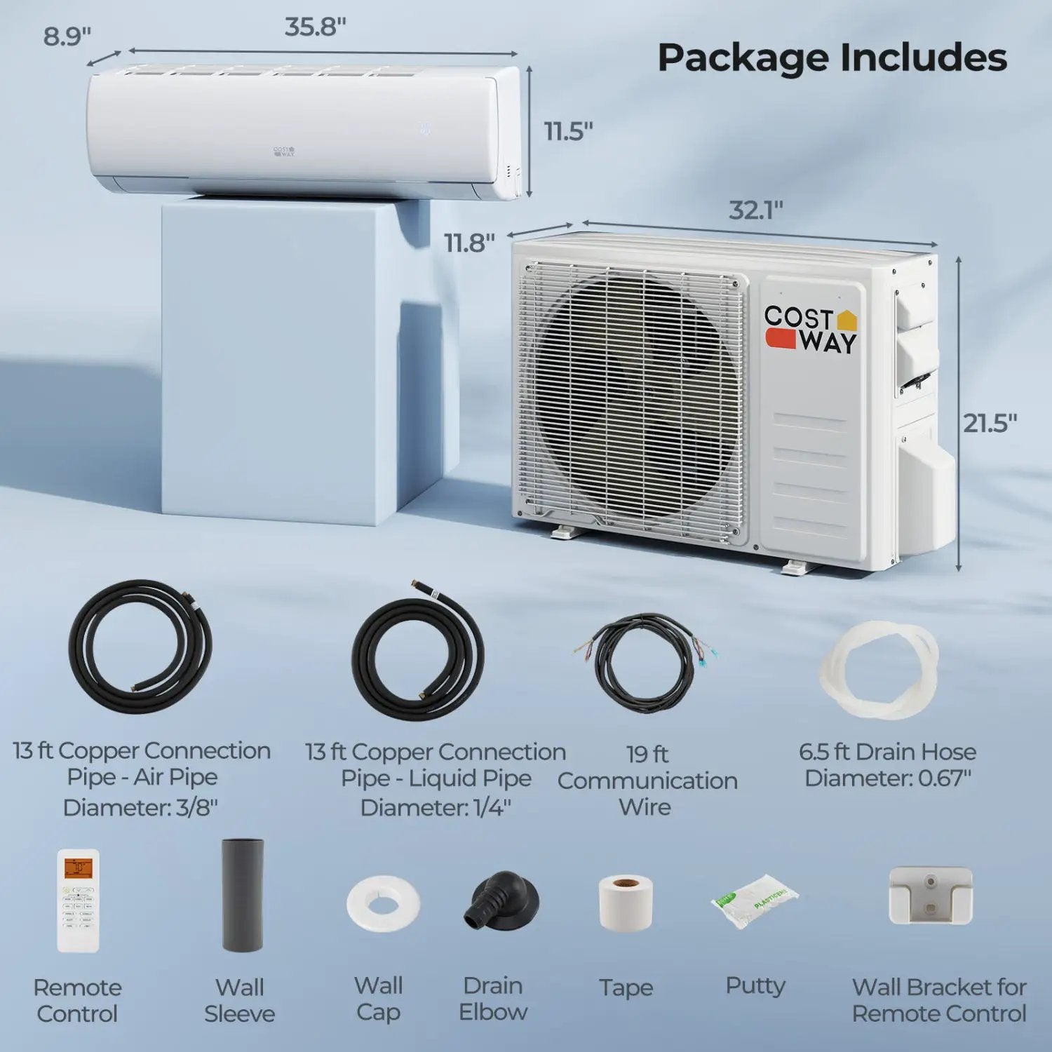X-Pro 35000 BTU 3 Zone 22.5 SEER2 Ceiling Cassette Mini Split AC by DirectDeals