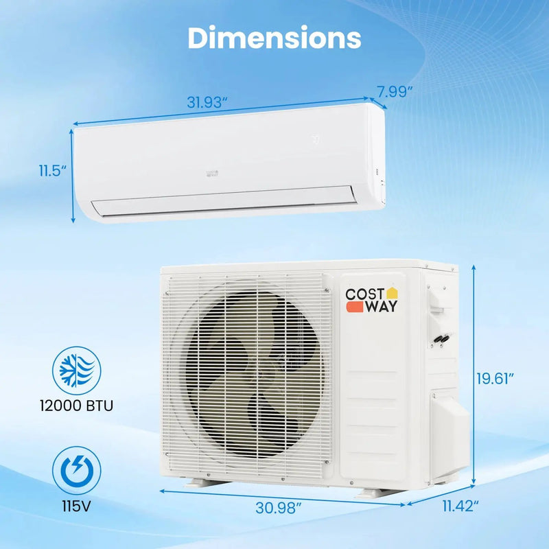 EcoGuard Series 12000 BTU 20 SEER2 115V Mini Split Air Conditioner and Heater by DirectDeals
