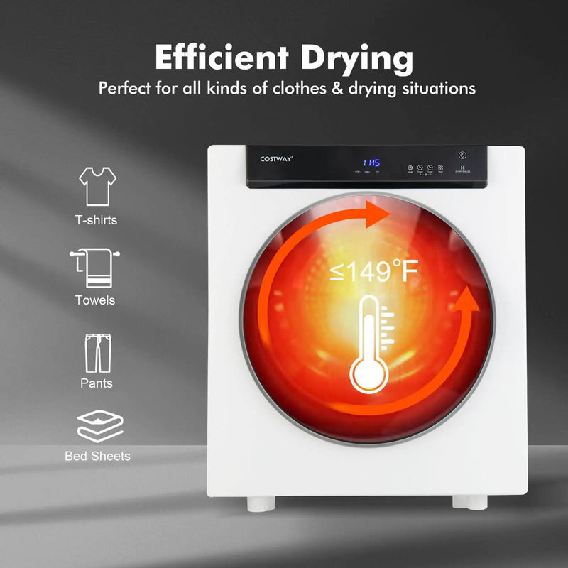 2.6 Cu.ft Compact Clothes Dryer with Touch Panel and 2 Modes by DirectDeals