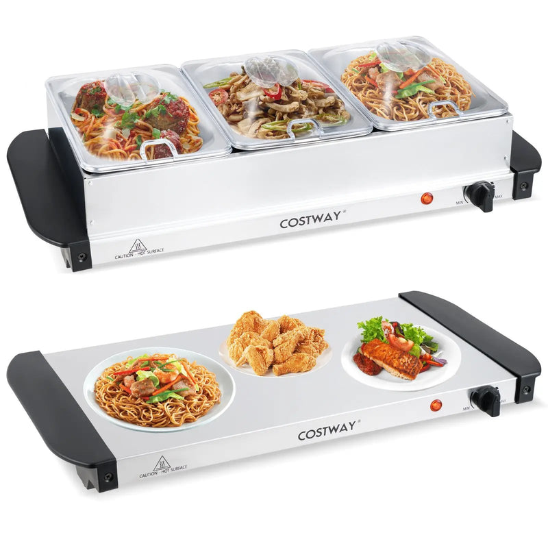Electric Buffet Server Food Warmer with 3 Removable Trays by DirectDeals