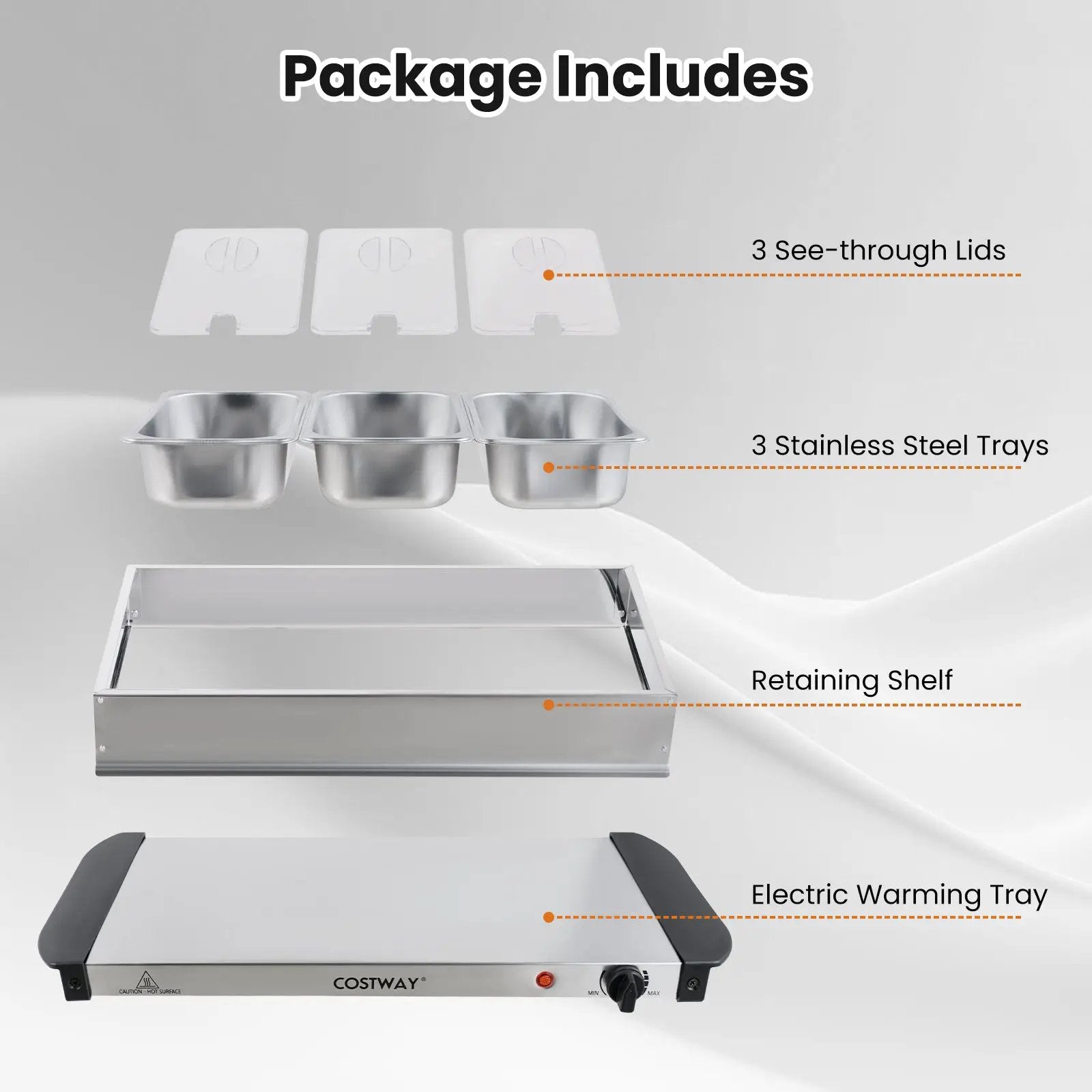 Electric Buffet Server Food Warmer with 3 Removable Trays by DirectDeals
