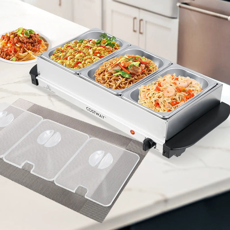 Electric Buffet Server Food Warmer with 3 Removable Trays by DirectDeals