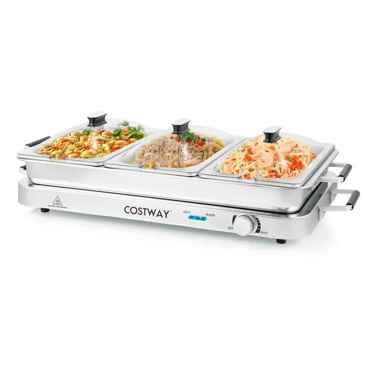2 in 1 Electric Warming Tray with Temperature Control by DirectDeals