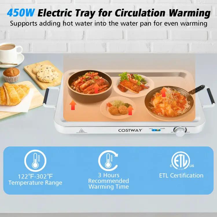 2 in 1 Electric Warming Tray with Temperature Control by DirectDeals