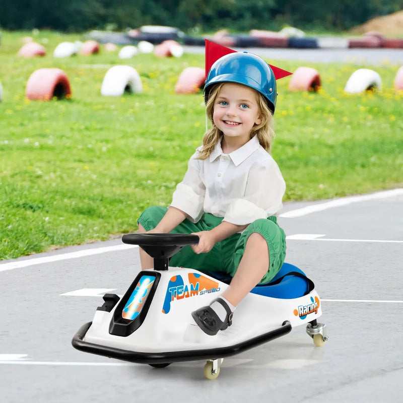 24V Electric Drifting Go Kart for Kids with 360° Spin Wireless Connection-Navy by DirectDeals