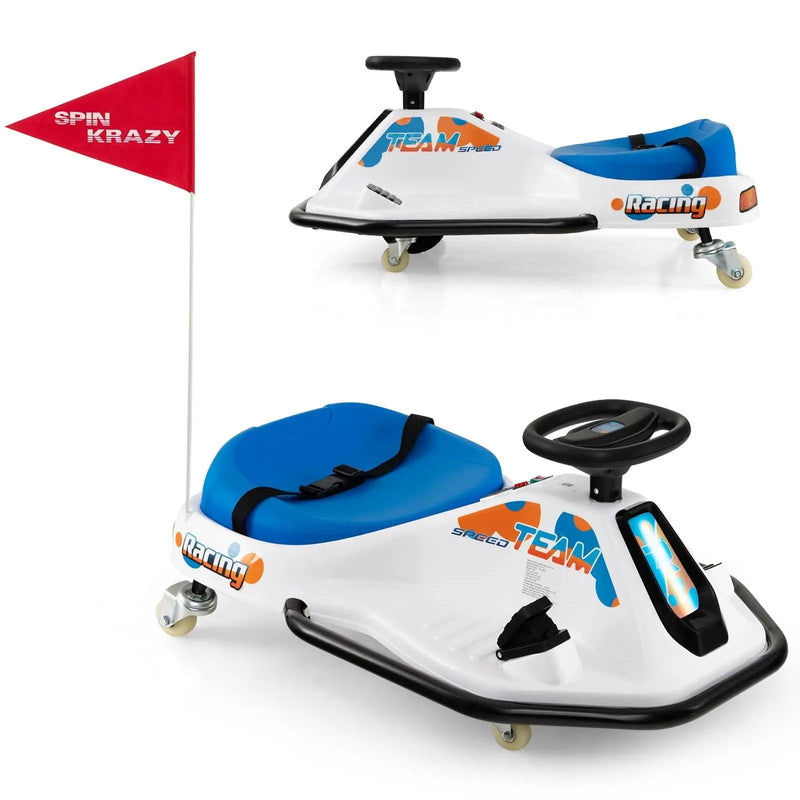 24V Electric Drifting Go Kart for Kids with 360° Spin Wireless Connection-Navy by DirectDeals