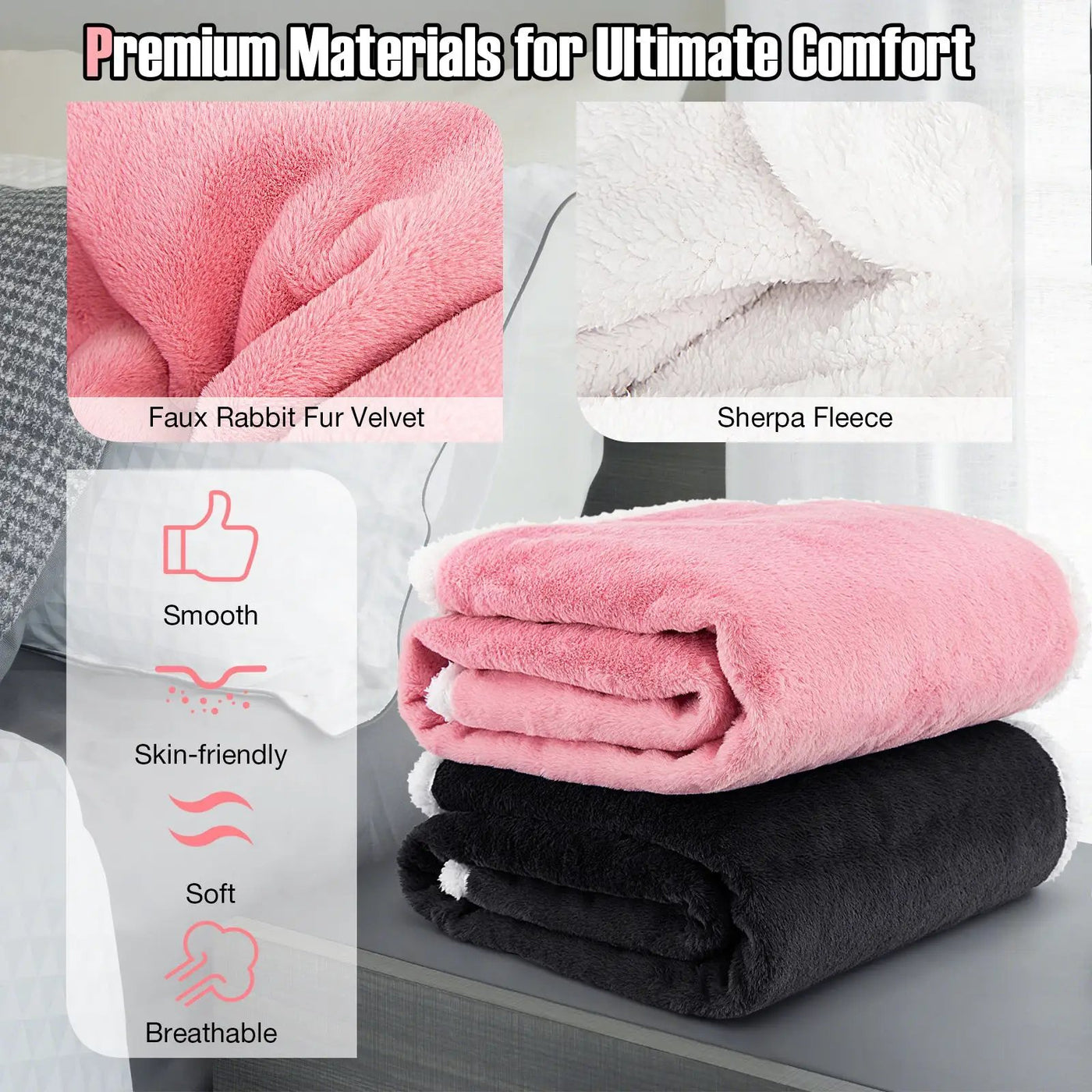 Electric Heated Blanket Throw with 10 Heat Settings by DirectDeals