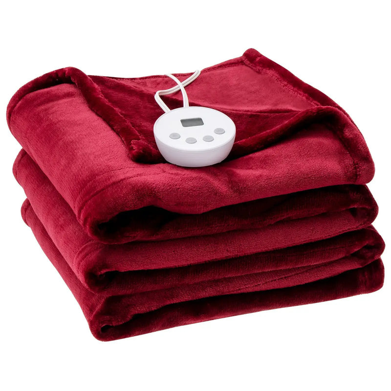 62 x 84 Inch Twin Size Electric Heated Throw Blanket with Timer by DirectDeals