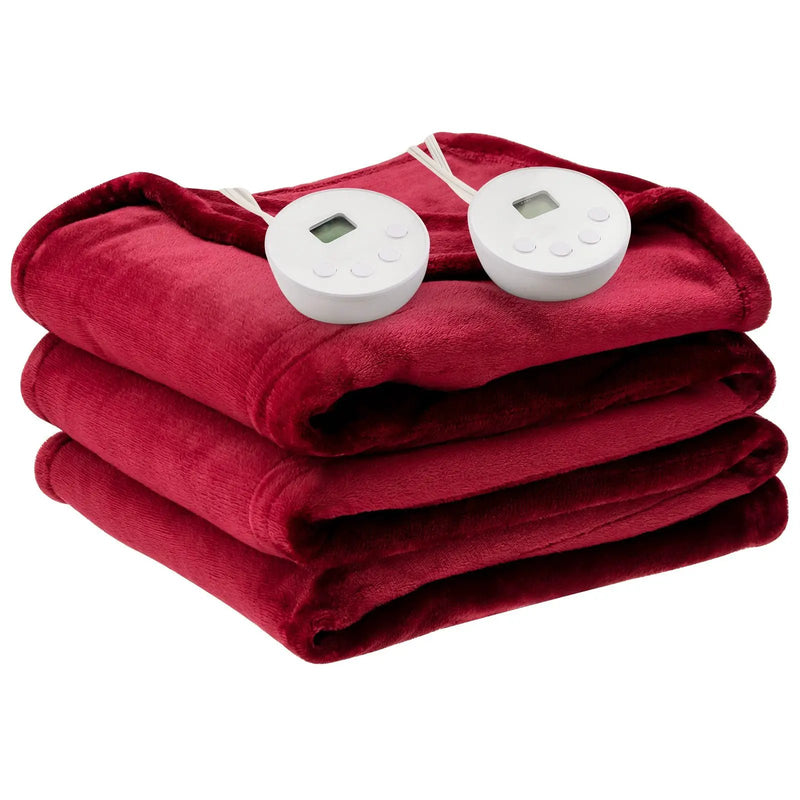 62 x 84 Inch Twin Size Electric Heated Throw Blanket with Timer by DirectDeals