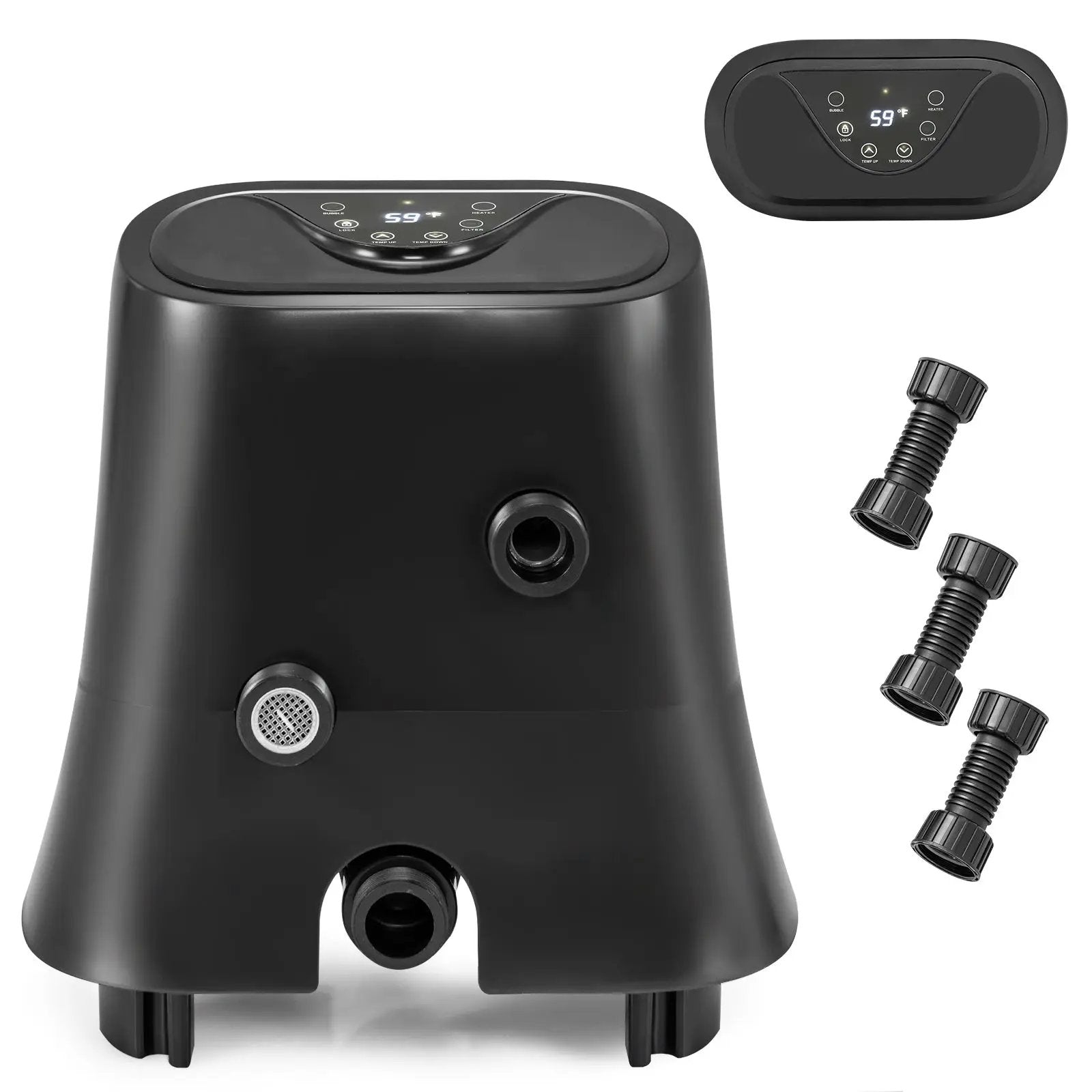1350W Electric Heater Pump with Touch Panel and LED Display-Black by DirectDeals