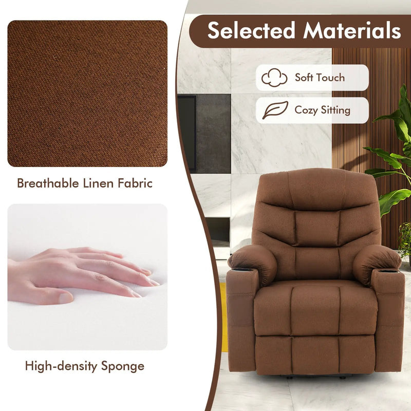 Electric Power Lift Recliner Chair with Adjustable Backrest and Footrest-Brown by DirectDeals