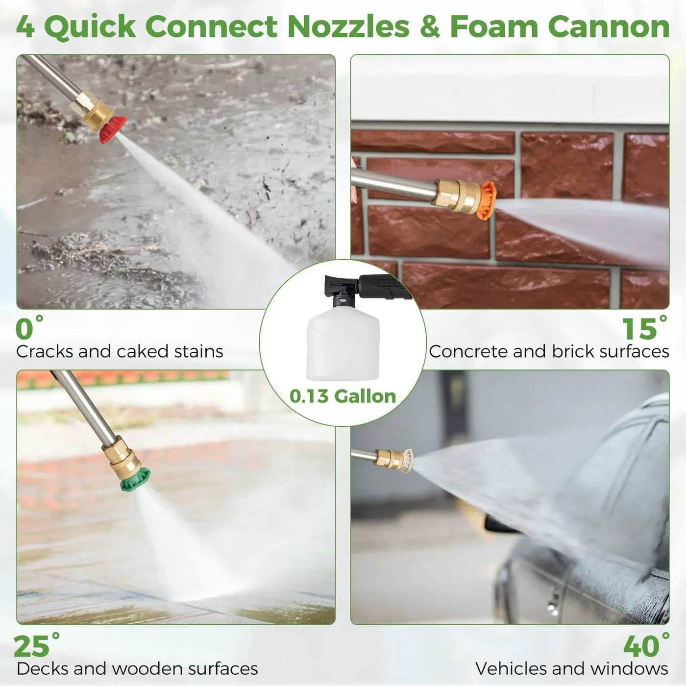 2150PSI Electric Pressure Washer 1.2GPM with 4 Quick Connect Nozzles and Foam Cannon by DirectDeals