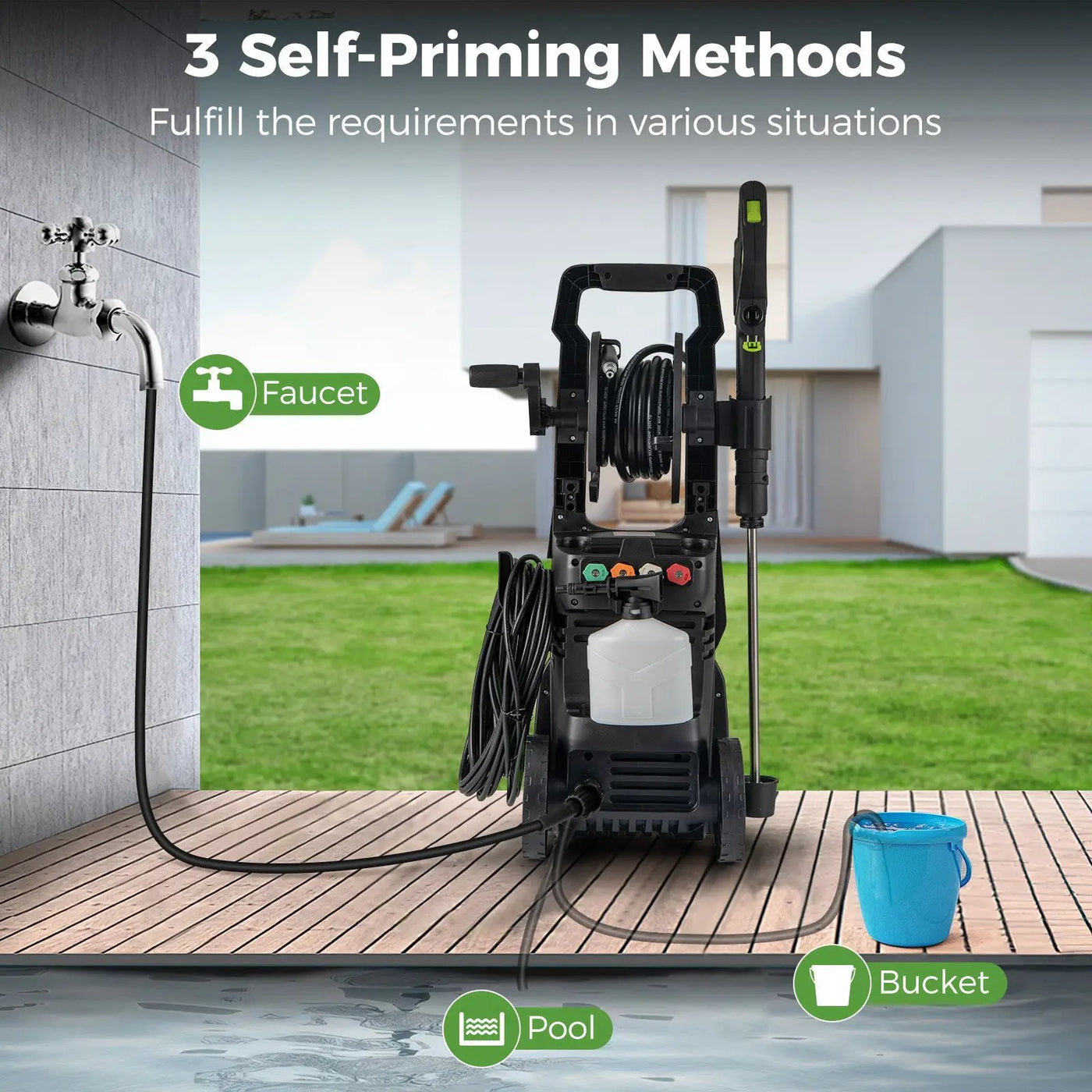 2150PSI Electric Pressure Washer 1.2GPM with 4 Quick Connect Nozzles and Foam Cannon by DirectDeals