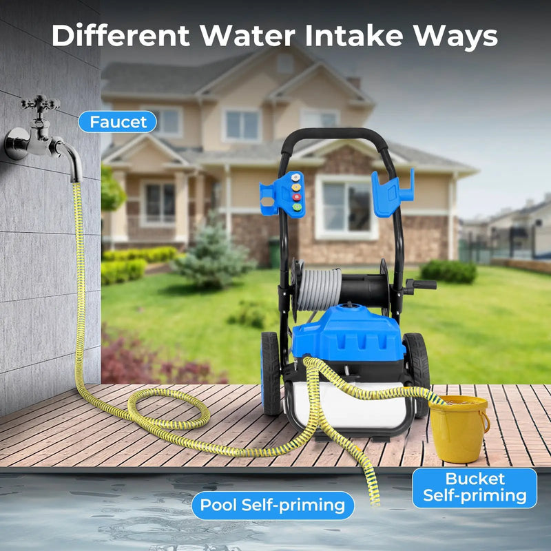 2300 PSI 1.8 GPM Electric Pressure Washer with Wheels and 5 Quick Connect Nozzles-Blue by DirectDeals