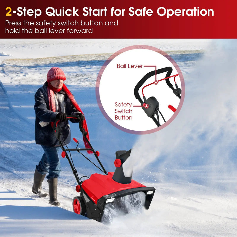 20 Inch 120V 15Amp Electric Snow Thrower with 180¬∞ Rotatable Chute by DirectDeals