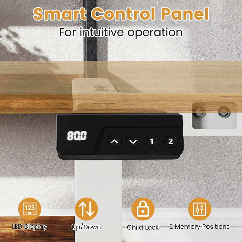 Electric Standing Desk Frame Height Adjustable Computer Desk Base with LED Display by DirectDeals