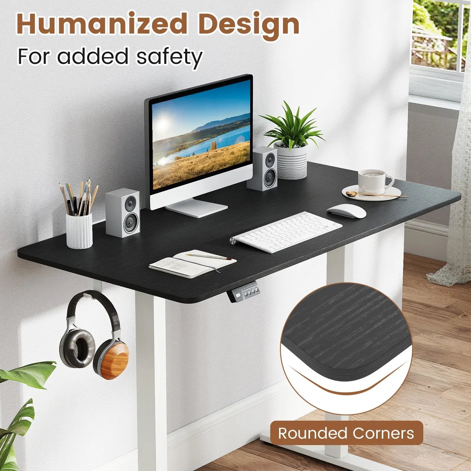 Electric Standing Desk with LED Display and 2 Memory Height Settings by DirectDeals