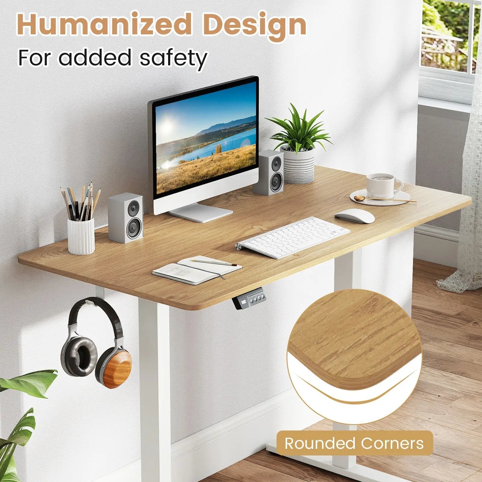 Electric Standing Desk with LED Display and 2 Memory Height Settings by DirectDeals