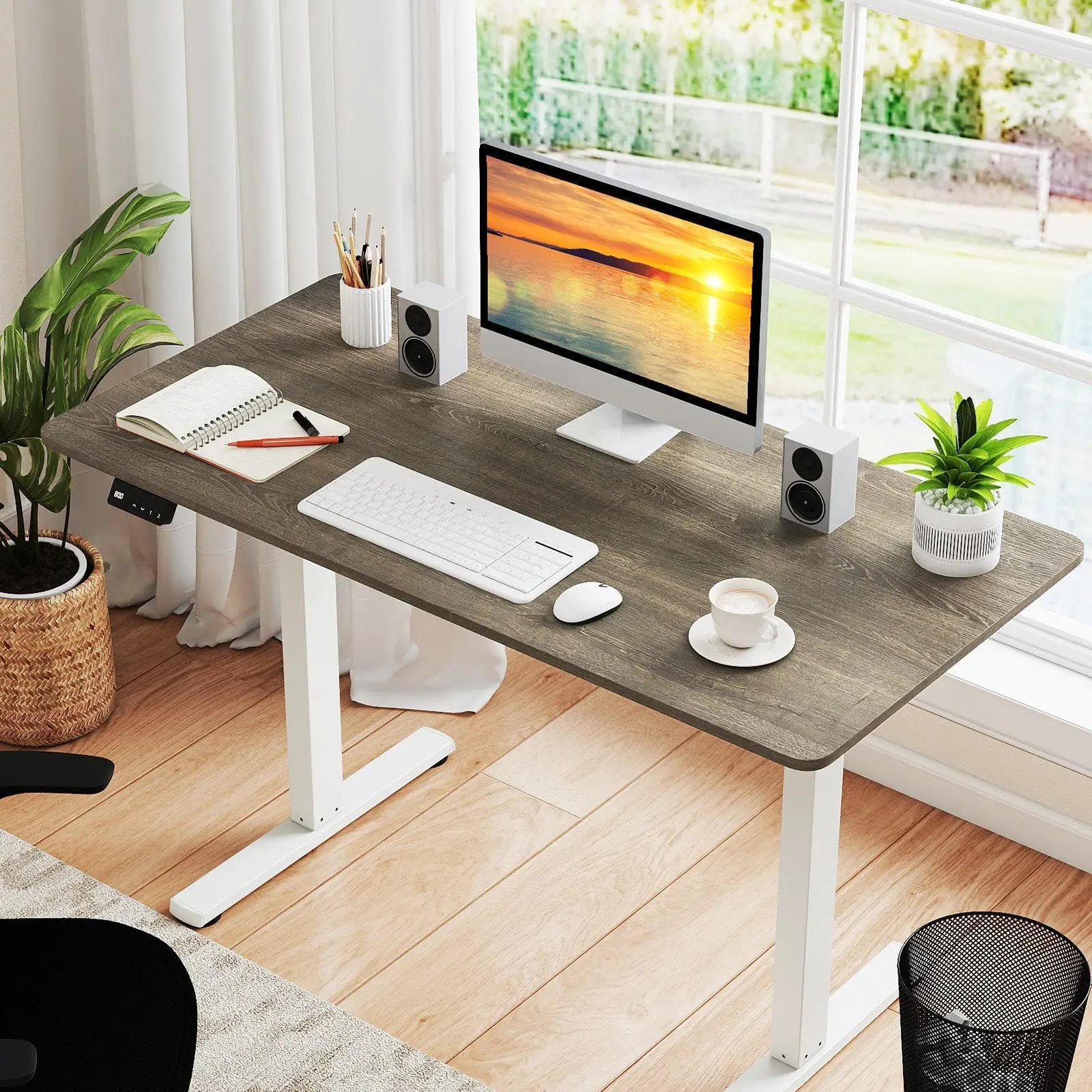 Electric Standing Desk with LED Display and 2 Memory Height Settings by DirectDeals