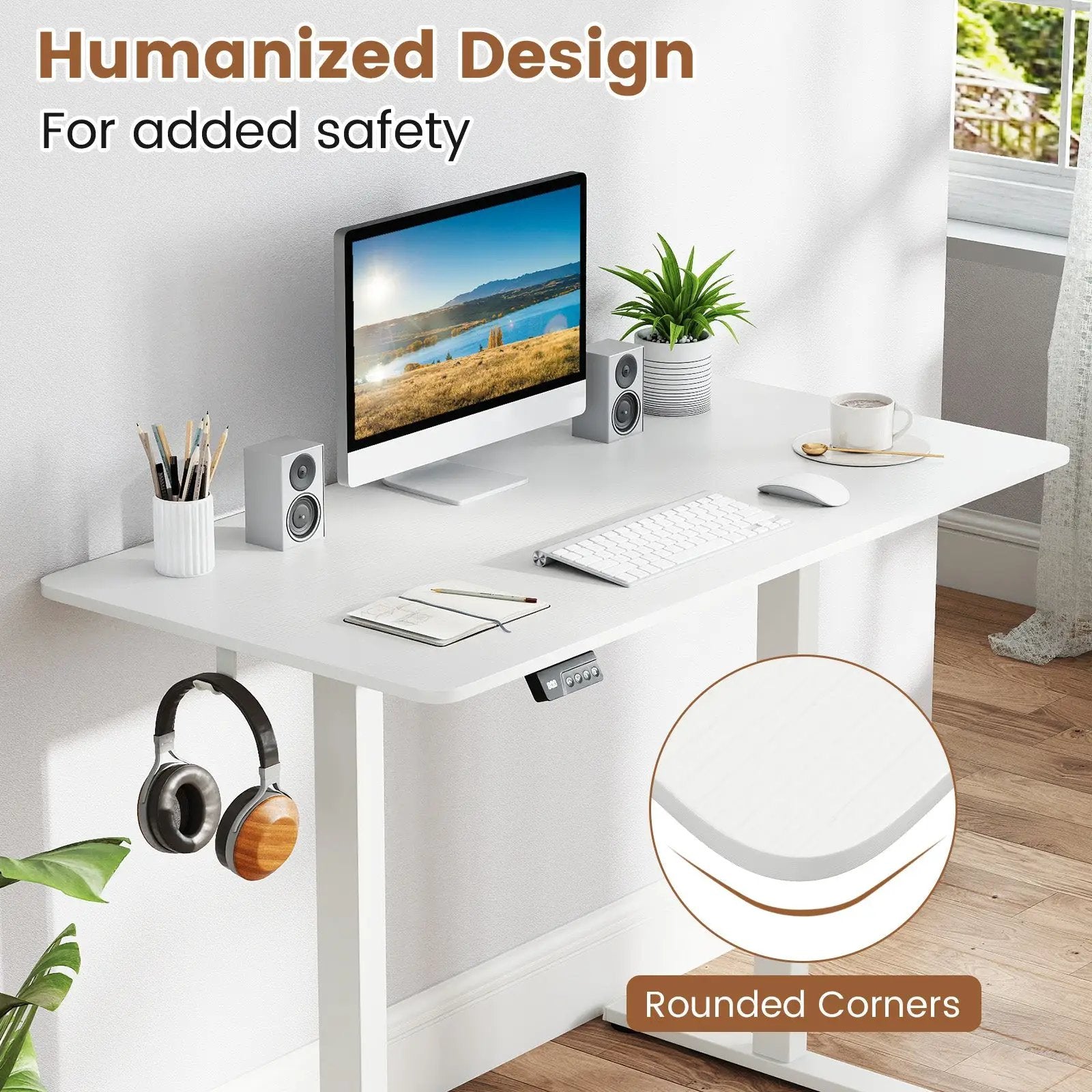 Electric Standing Desk with LED Display and 2 Memory Height Settings by DirectDeals
