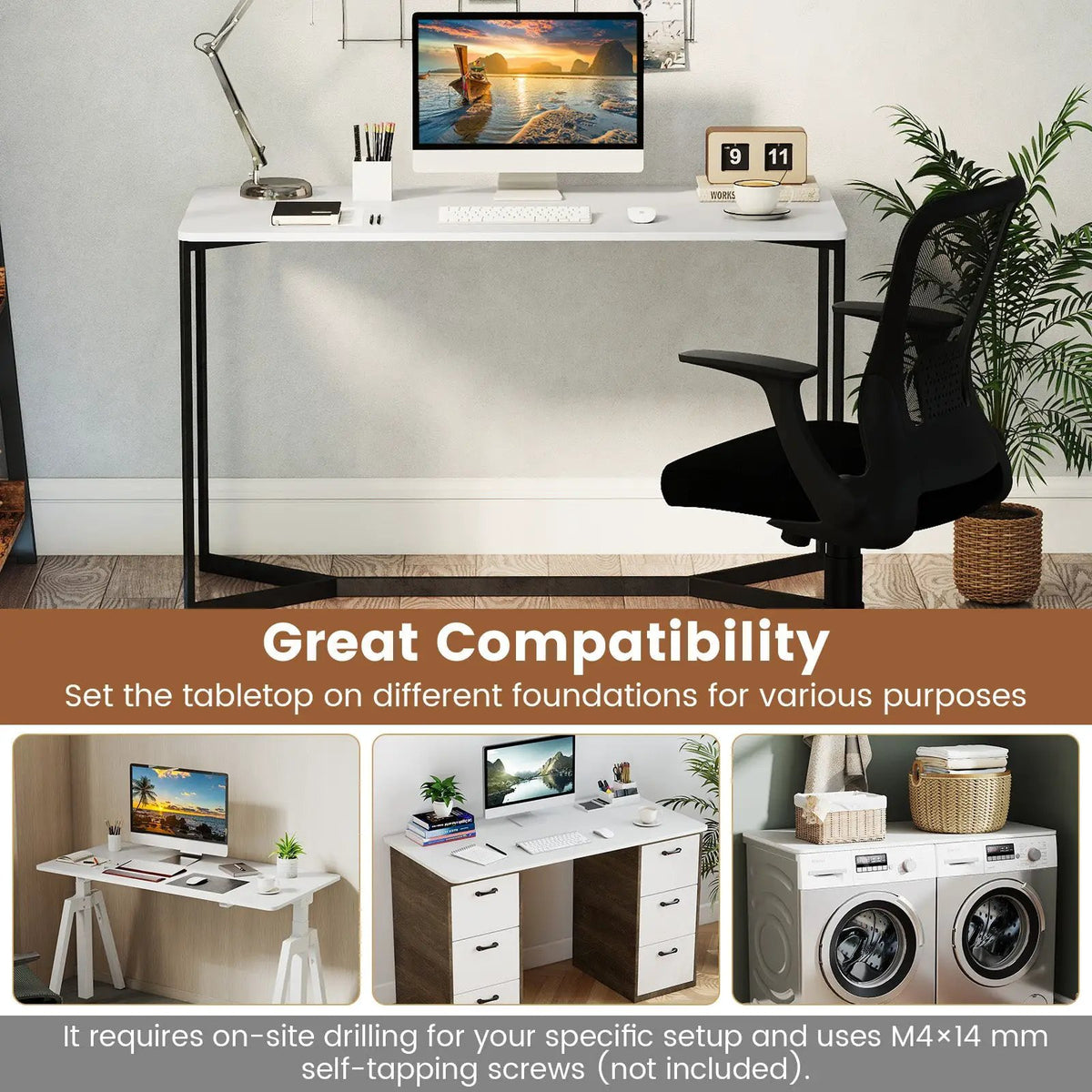 Electric Standing Desk with LED Display and 2 Memory Height Settings by DirectDeals
