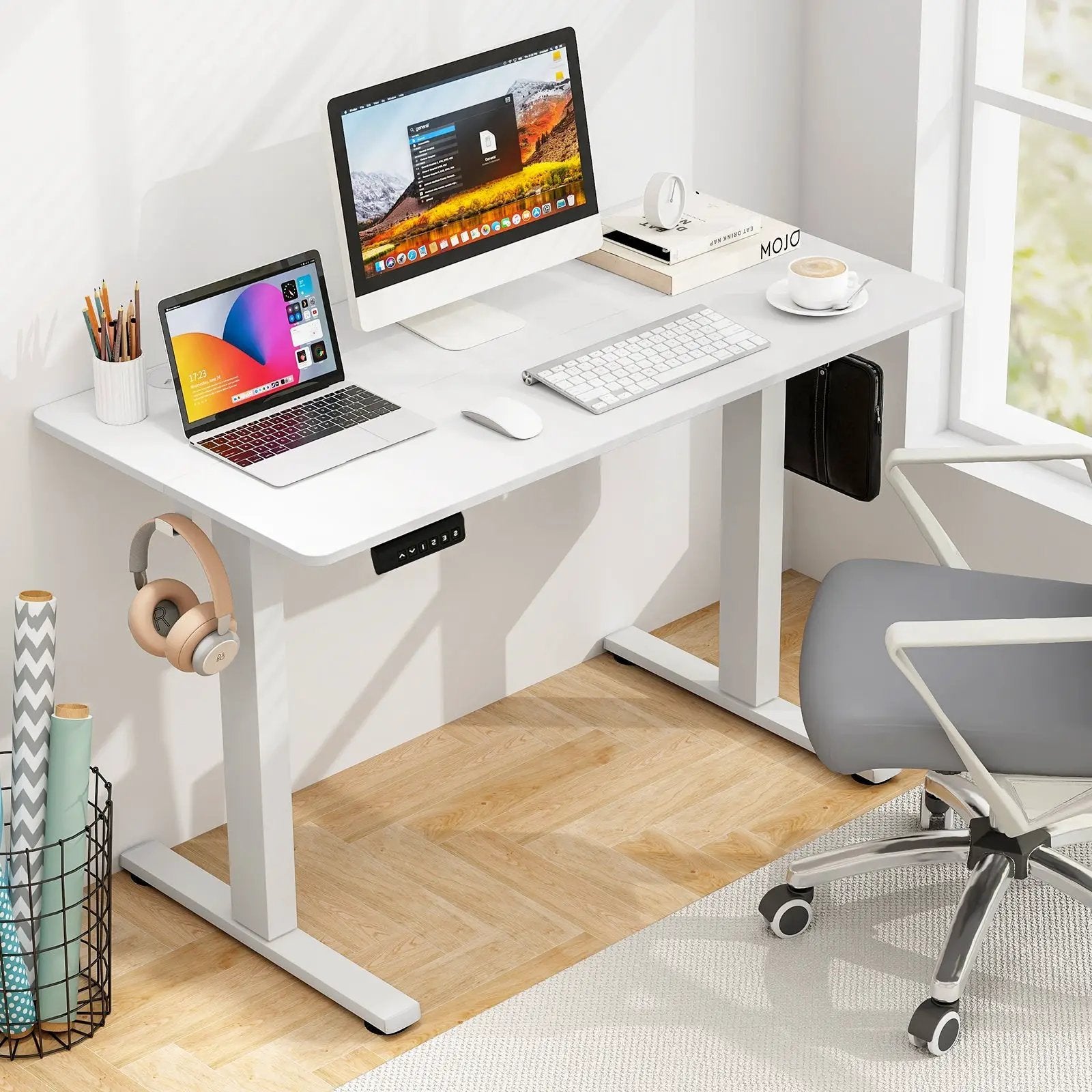Electric Standing Desk with Memory Presets & Cable Management by DirectDeals