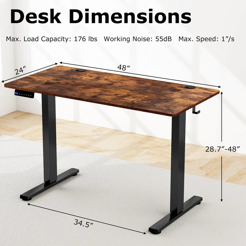 Electric Standing Desk with Memory Presets & Cable Management by DirectDeals