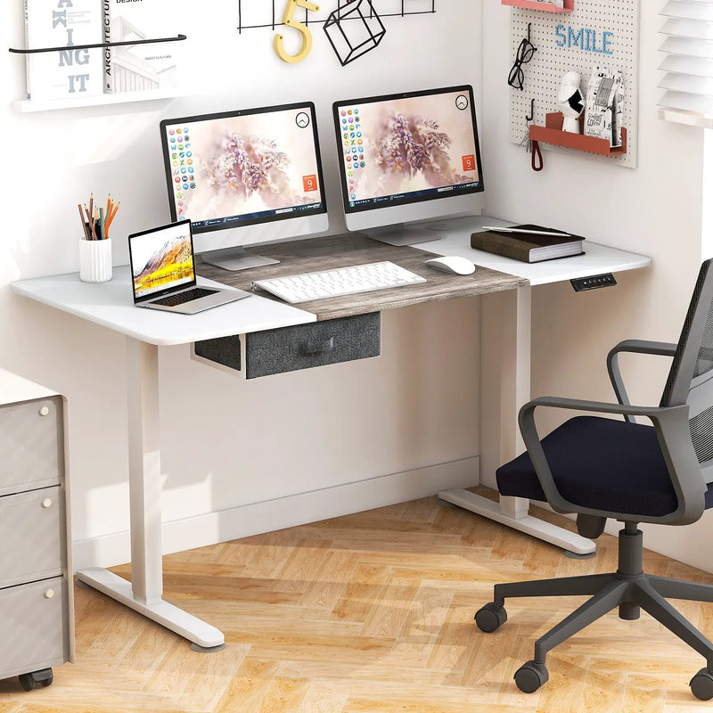 Height Adjustable Electric Standing Desk with USB Charging Port by DirectDeals