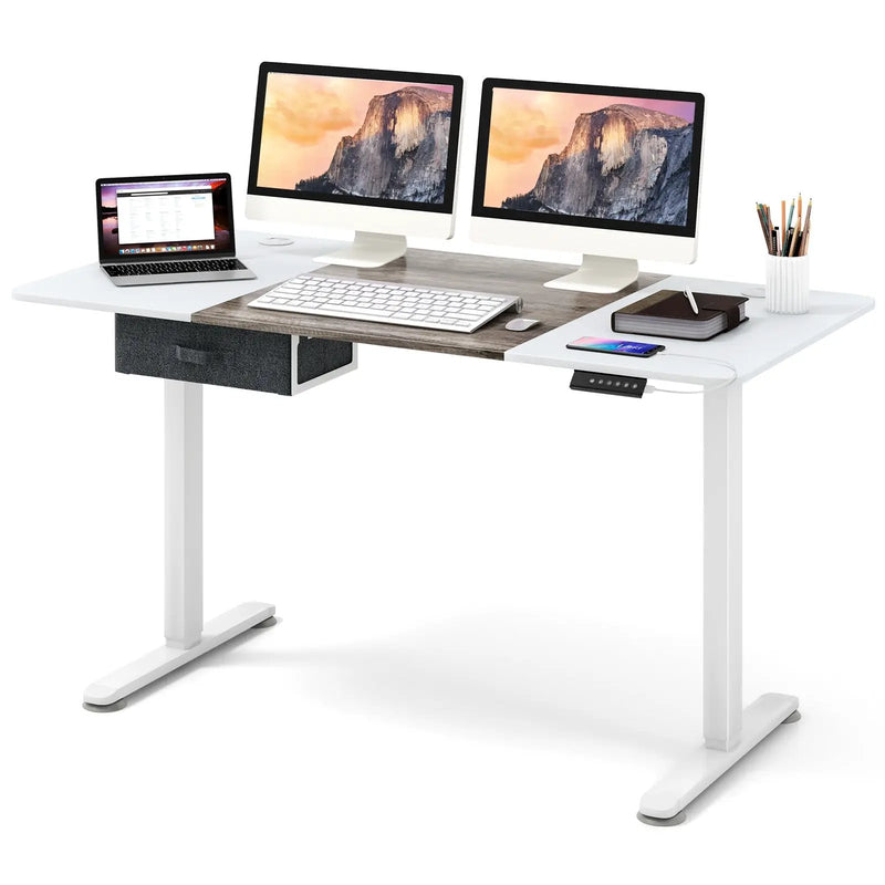 Height Adjustable Electric Standing Desk with USB Charging Port by DirectDeals