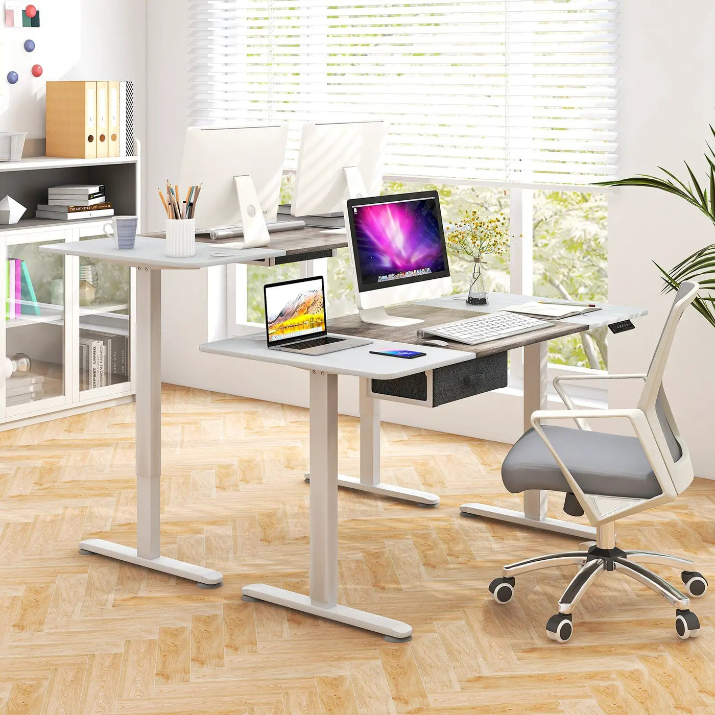 Height Adjustable Electric Standing Desk with USB Charging Port by DirectDeals