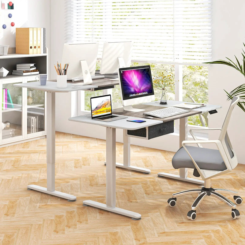 Height Adjustable Electric Standing Desk with USB Charging Port by DirectDeals