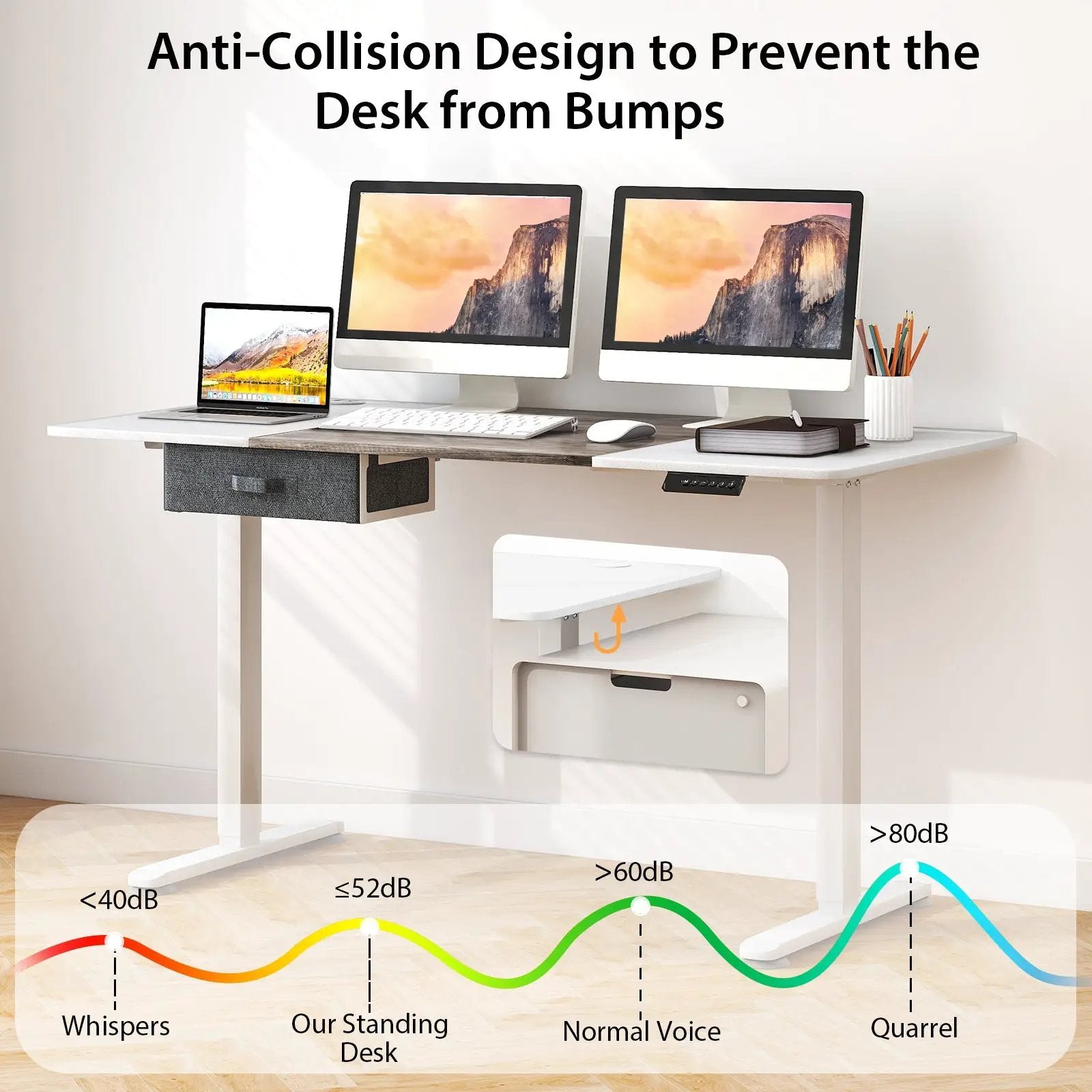 Height Adjustable Electric Standing Desk with USB Charging Port by DirectDeals