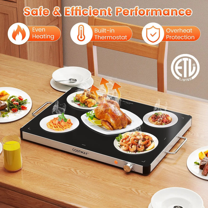 Electric Warming Food Warmer with Adjustable Temperature Control and Overheat Protection by DirectDeals