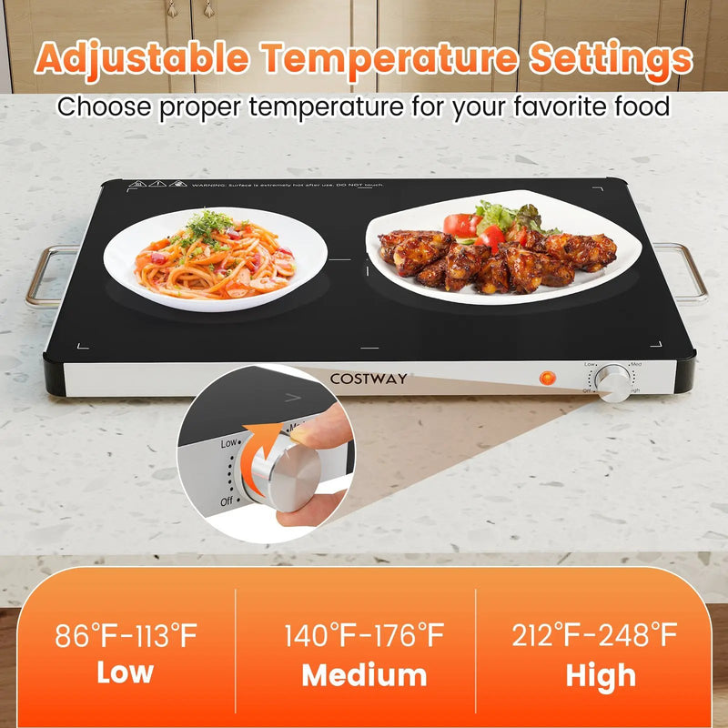Electric Warming Food Warmer with Adjustable Temperature Control and Overheat Protection by DirectDeals
