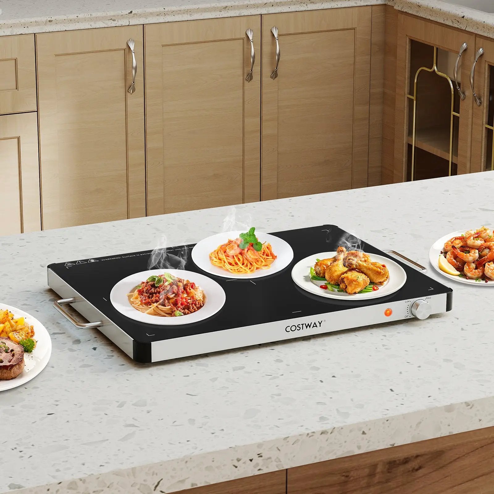 Electric Warming Food Warmer with Adjustable Temperature Control and Overheat Protection by DirectDeals