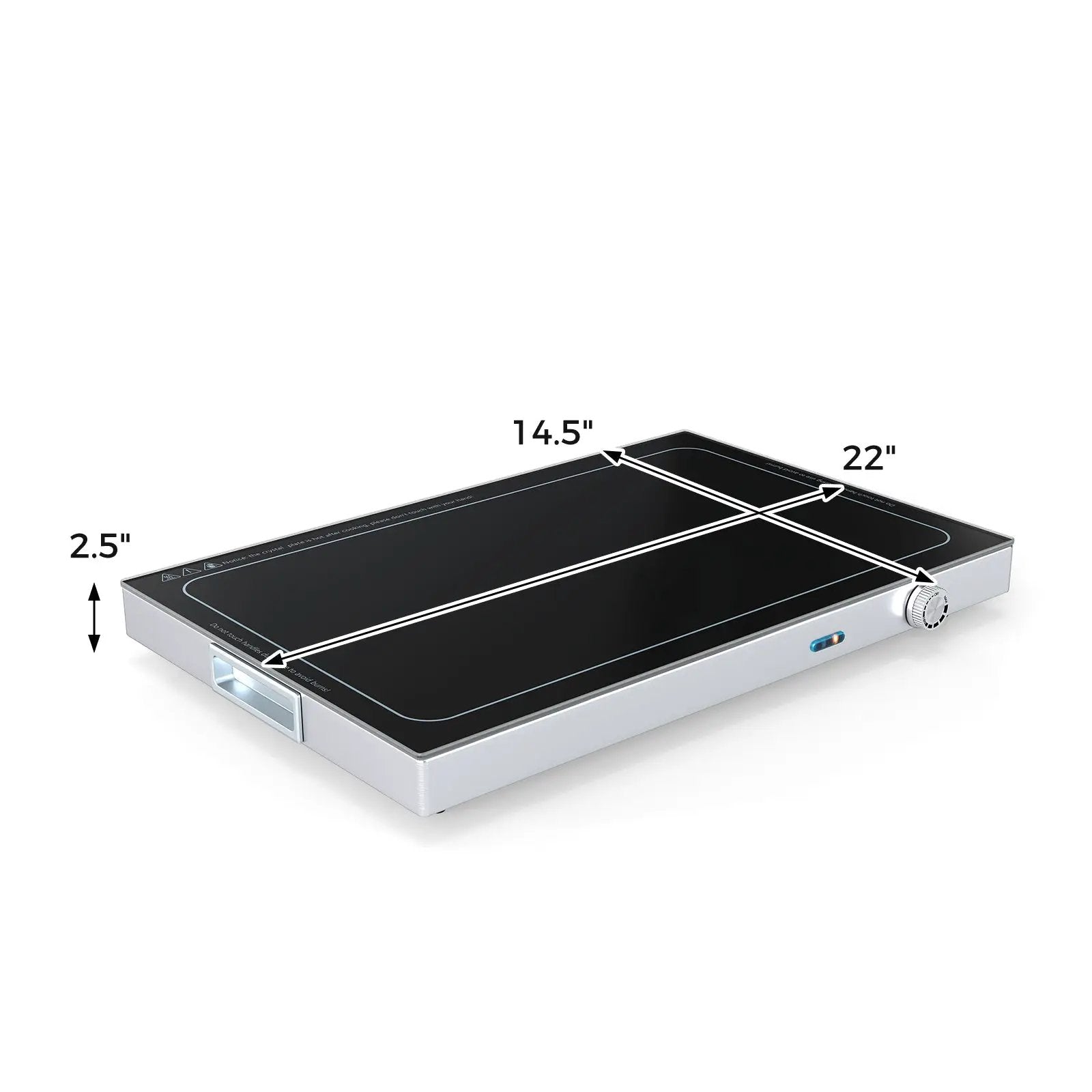 Electric Warming Tray with Adjustable Temperature and Built-In Handles Tempered Glass by DirectDeals