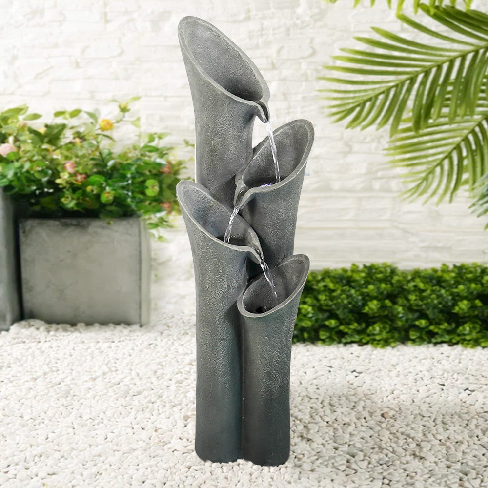 Concrete Trumpet Flower Outdoor Fountain 33 Inch, photo 6 of 11
