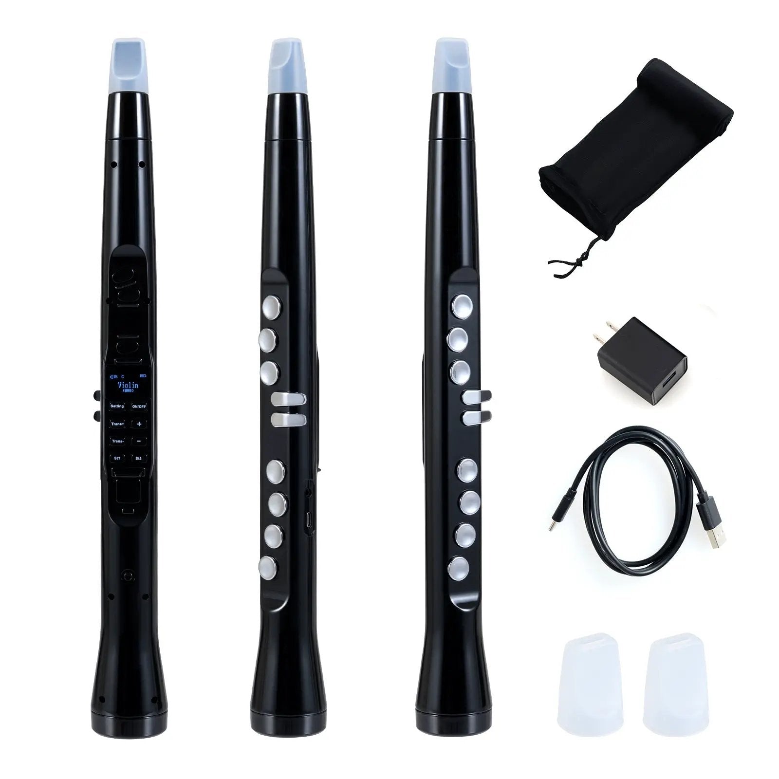 Electronic Wind Instrument Synthesizer Rechargeable Digital Saxophone-Black by DirectDeals