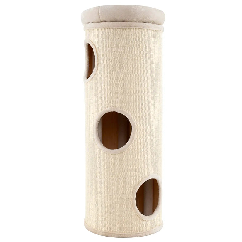 49 Inch Elevated Cat Cave 4-Story Cat House for Multiple Cats-Beige by DirectDeals