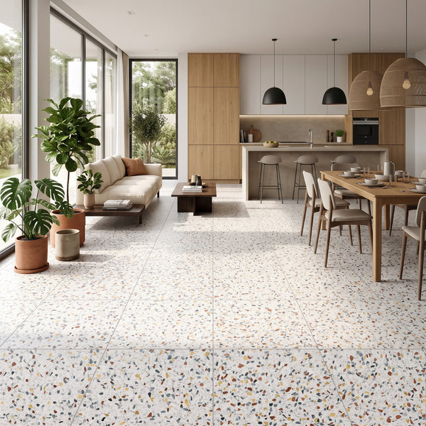 Elite Color Multicolor Mix Anti-Slip Terrazzo Look Porcelain Tiles 24x24