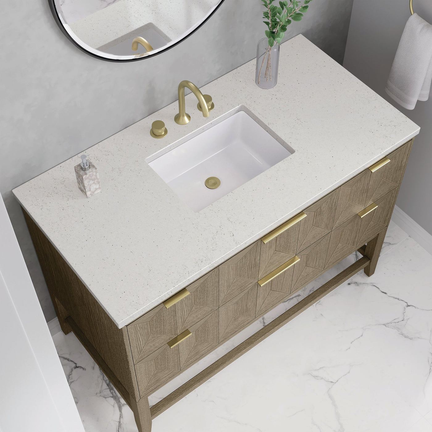 James Martin Emmeline 48" Single Bathroom Vanity, Pebble Oak by James Martin