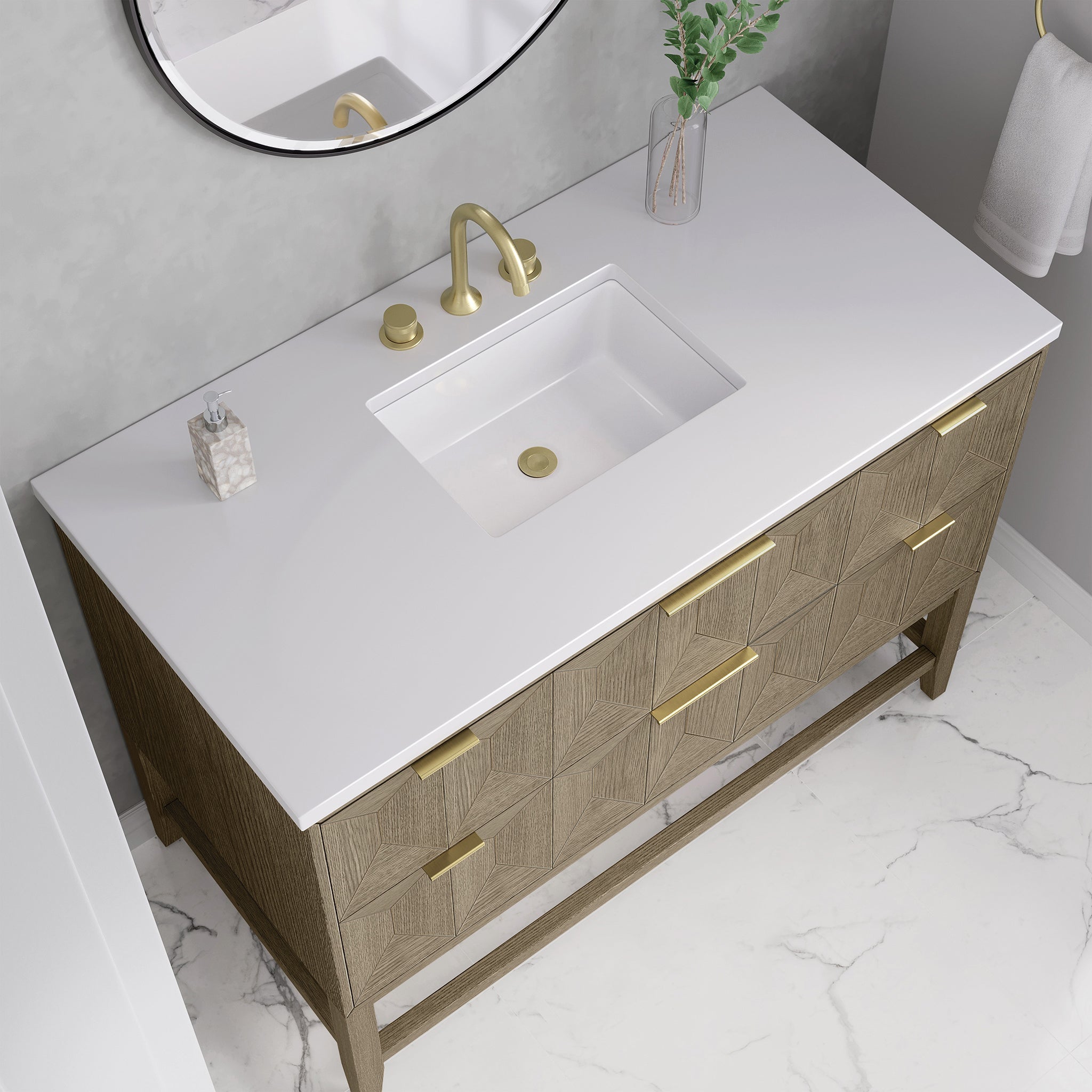 James Martin Emmeline 48" Single Bathroom Vanity, Pebble Oak by James Martin