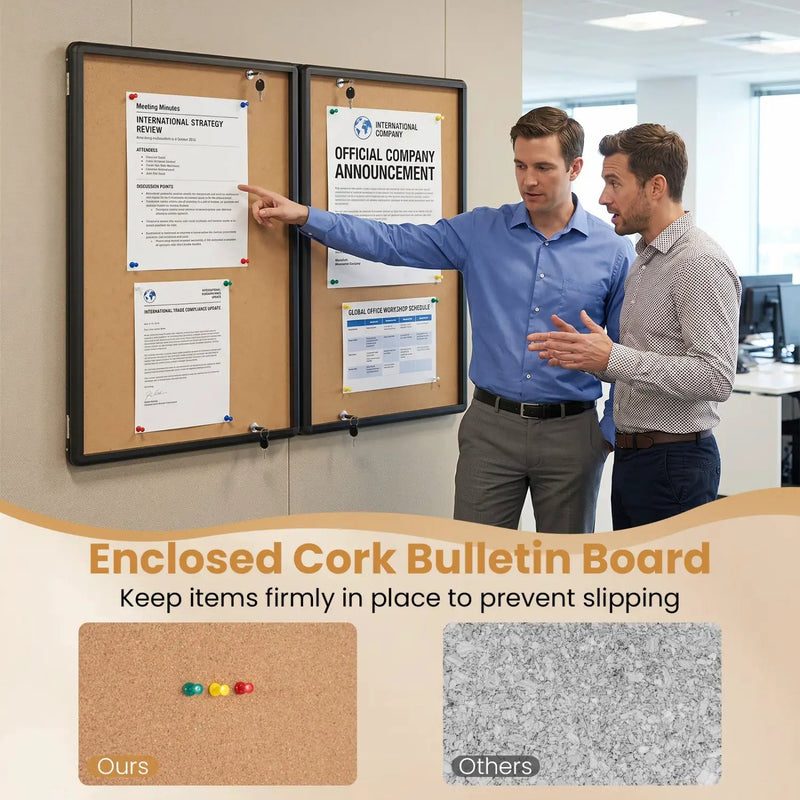 Enclosed Bulletin Board 47.5" x 35.5" with Aluminum Frame by DirectDeals