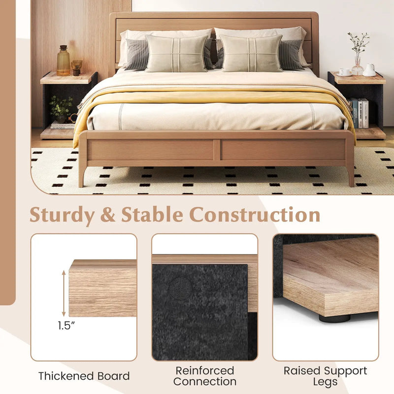 End Table 2-Tier Sofa Side Table with Open Storage Shelf-Oak by DirectDeals