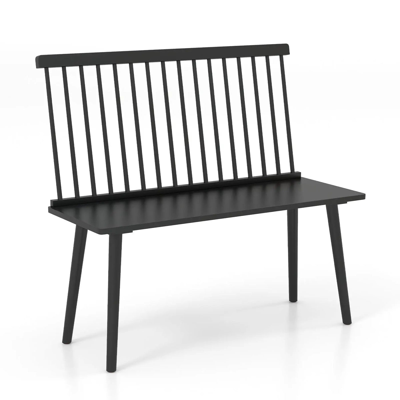 Entryway Bench for 2 with Spindle Back for Kitchen Dining Room Hallway by DirectDeals