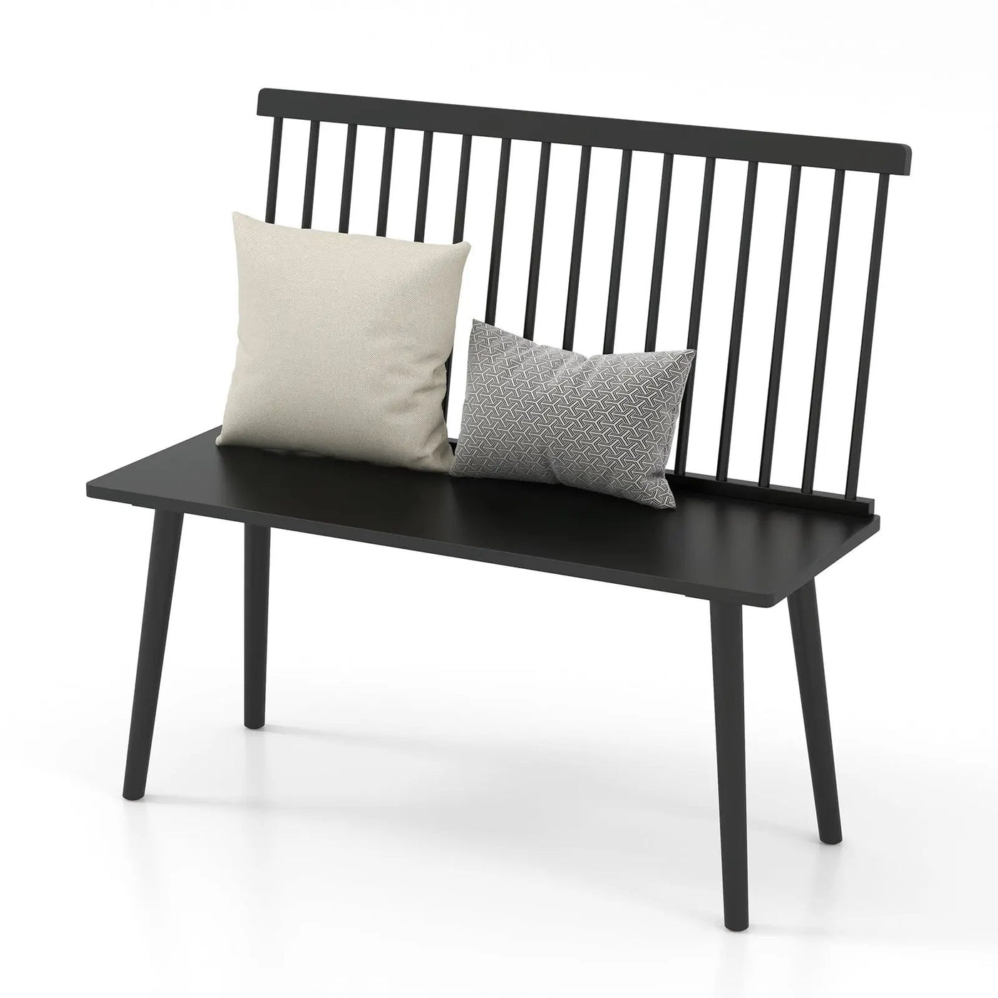Entryway Bench for 2 with Spindle Back for Kitchen Dining Room Hallway by DirectDeals