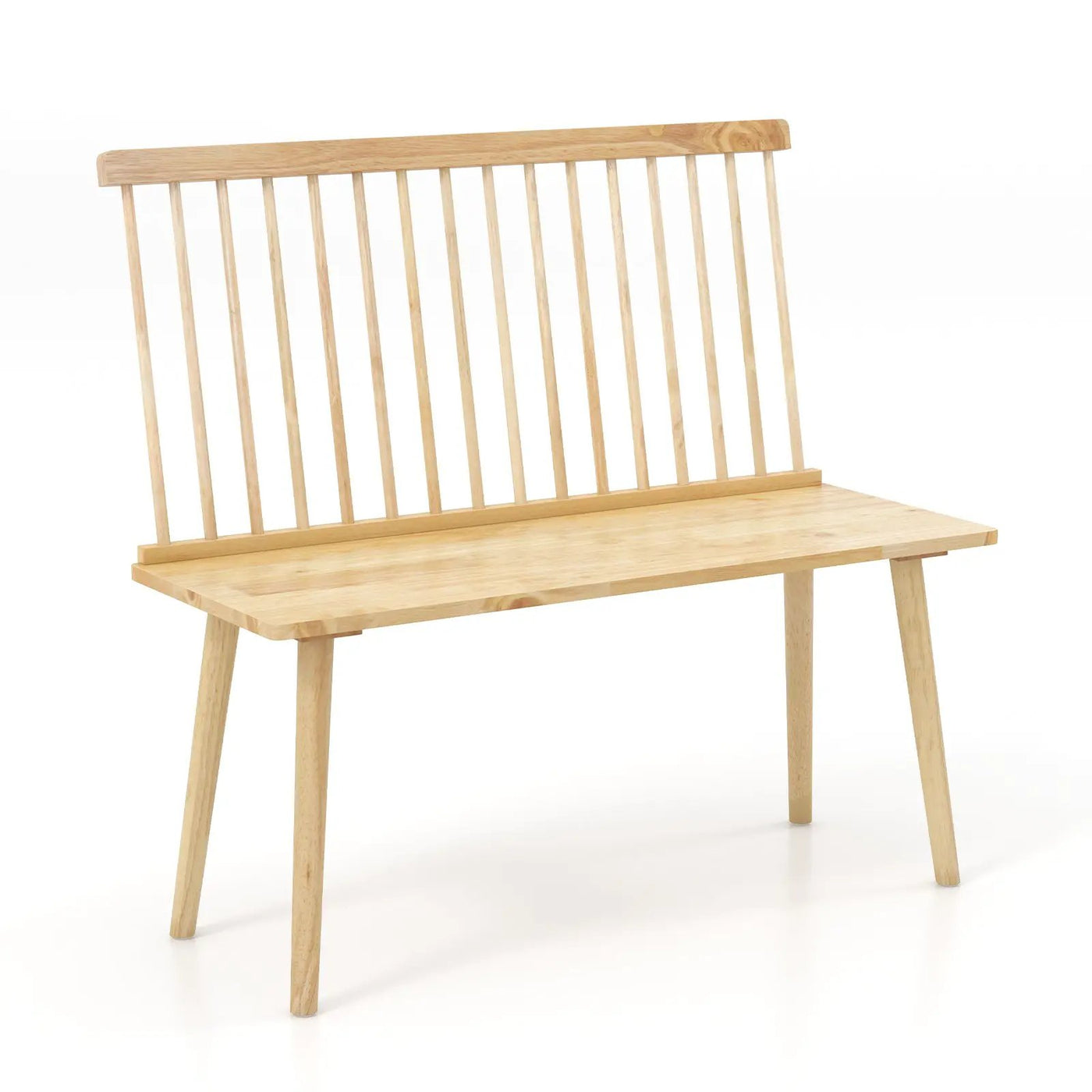 Entryway Bench for 2 with Spindle Back for Kitchen Dining Room Hallway by DirectDeals
