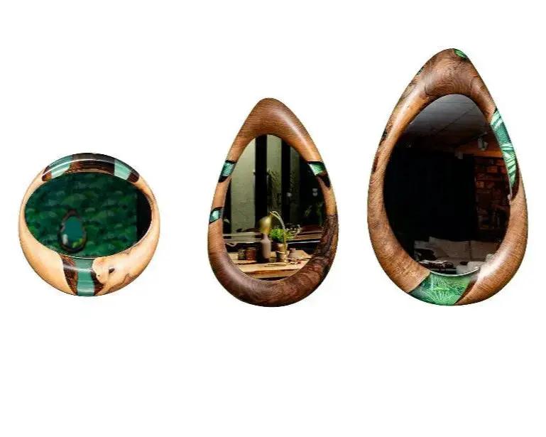 Epoxy-Resin and Walnut, Unique Mirrors by Gizz