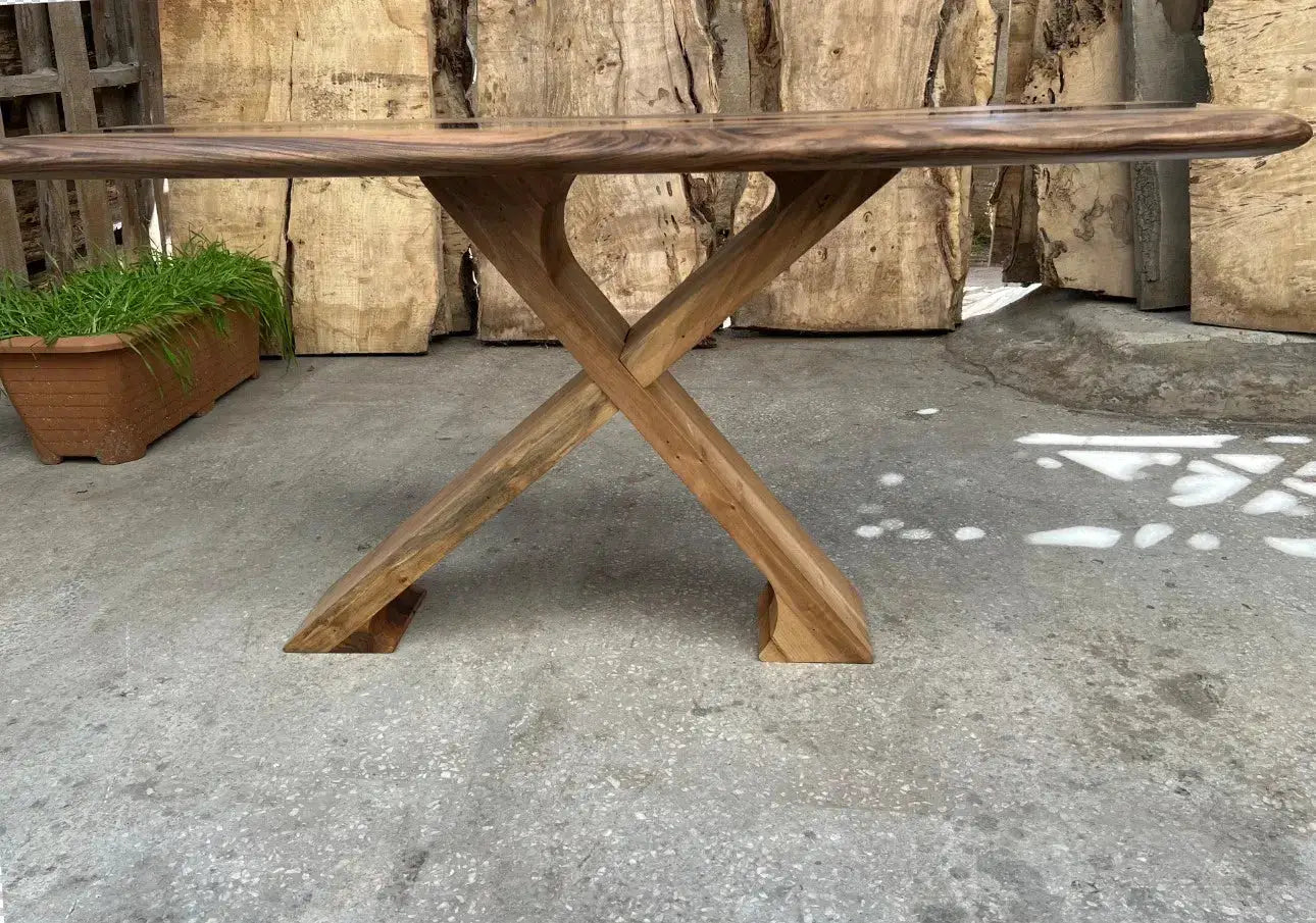 Handmade Solid Walnut Console Table for Entryway and Foyer by Gizz