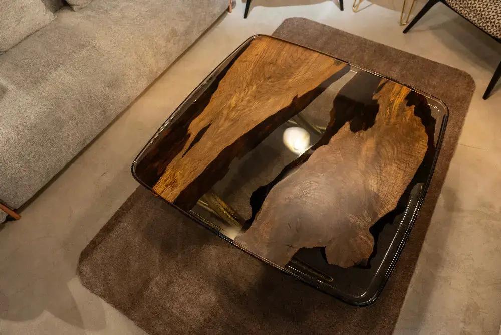 Luxurious Ivory Shaped Epoxy Resin Dining Room Coffee Table by Gizz